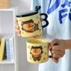 Kapibala Nezha Abstract Funny Cup Ceramic Mug with Lid with Spoon Personalized Creative Children's Drinking Cup