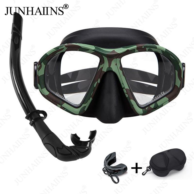 JUNHAIINS diving mask Low capacity multi-purpose diving mask Adult scuba diving mask Men's and women's diving goggles Diving 3