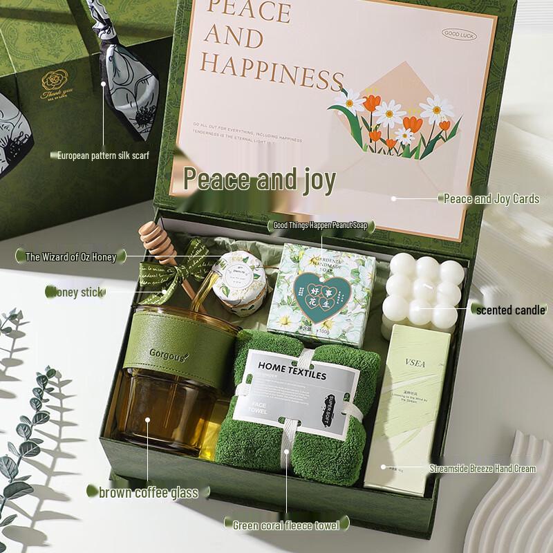 7-Piece Glass Cup & Honey Gift Set