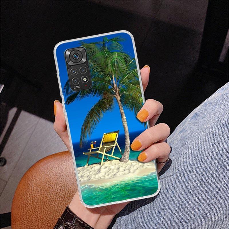 Sommer Strand Sonnenuntergang Meer Palme Handyhülle Für Xiaomi Redmi Note 15 14 13 12S 12 11 Pro Plus 14S 11S 11E 10 10S 11T 5G Persona