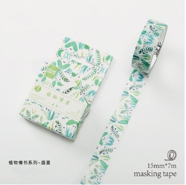 Beautiful Wash Tape Flower Plant Japanese Masking Adhesive Tape Decors Scrap Booking Sticker Label
