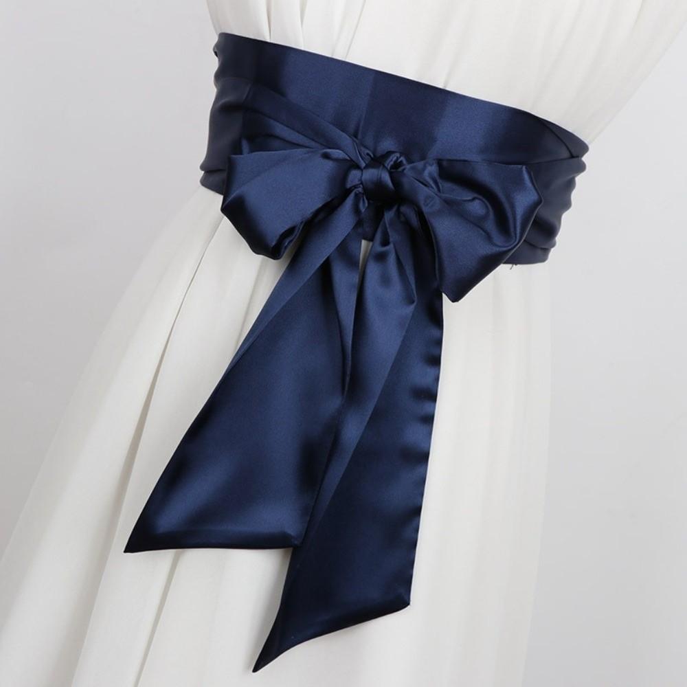 Hanfu Cummerbunds Ethnic Style Satin Ribbon Belt Adjustable Bohemian Style Lace Up Waistband DIY Cloth Wide Waistband Women