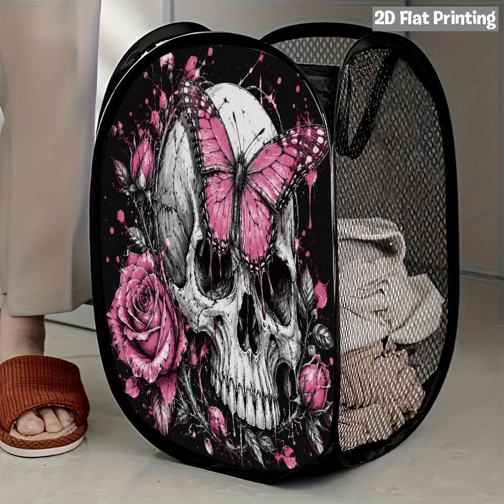 1Pcs Halloween Series 4 Pop-Up Laundry Hamper Expandable Mesh Hamper Basket for Room Bedroom Bathroom Organization Contemporary Storage