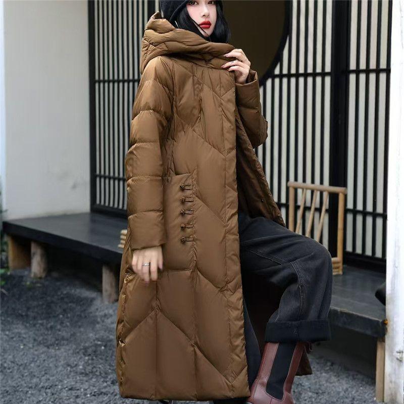 Hochwertige Damen Mittellange Daunenjacke - Neue Winterkollektion Elegante Oberbekleidung Damenmäntel