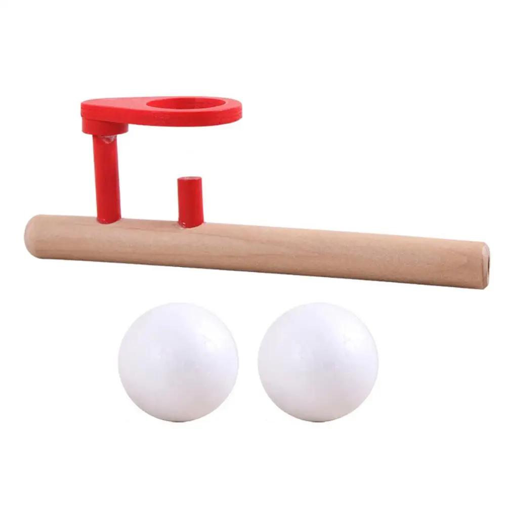 

Baby Wooden Blow Toy Hobbies Outdoor Funny Sports Foam Balls Floating Kids Blow Pipe And 2 Balls Kid Blow Blowing Toy one set красный
