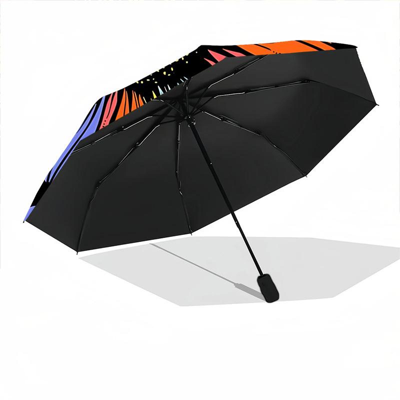 1pc Peace flower Automatic Folding Umbrella, 8-Rib Sturdy Canopy, Portable Travel Umbrella for Outdoor Use