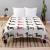 Dachshund Dog Blanket Fleece Spring/Autumn Wiener Sausage Dog Lightweight Throw Blankets for Sofa Car Bed King Queen Size