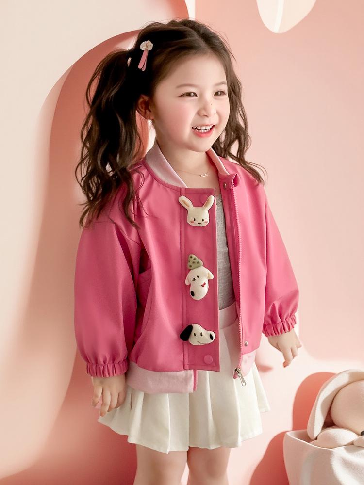 2025 Frühling und Herbst Mädchen Baseballjacke - Modisches Baby- und Kinder-Oberteil