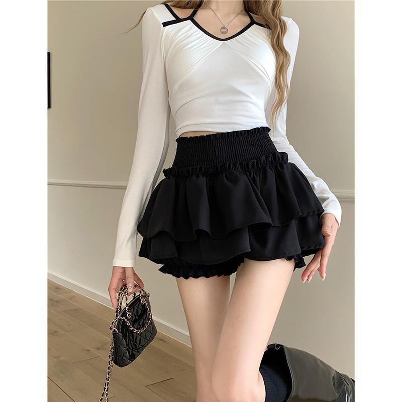 

Autumn Korean High Waist Slimming Puff Skirt - Ballet Style for Women S