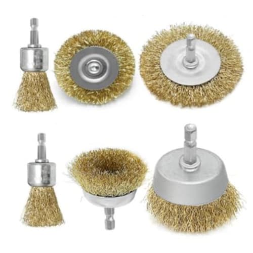 

Deepa Ribusu Hexagonal Wire Brush Set, Rust Removal and Paint Removal, 6-Piece Set, Impact Driver, Cup Type, Wheel Type, and End Wire Type, 25mm, 50mm