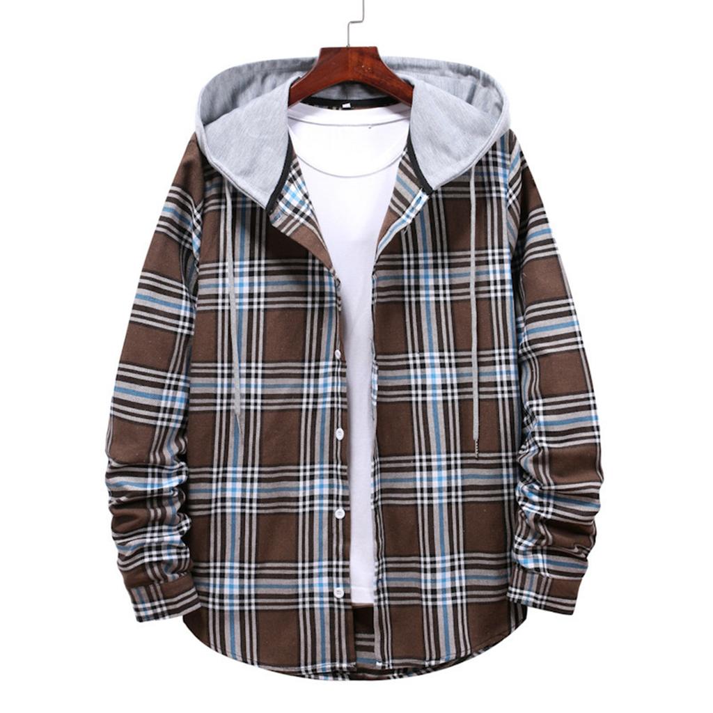 Style Son Hooded Shirt Men's Style Loose Long Sleeve Top