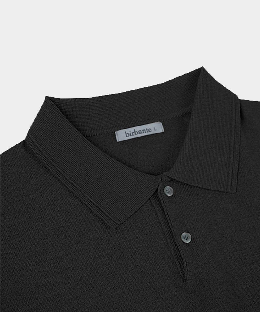 BIRBANTE Soft Washable Line Collar Knit - Black