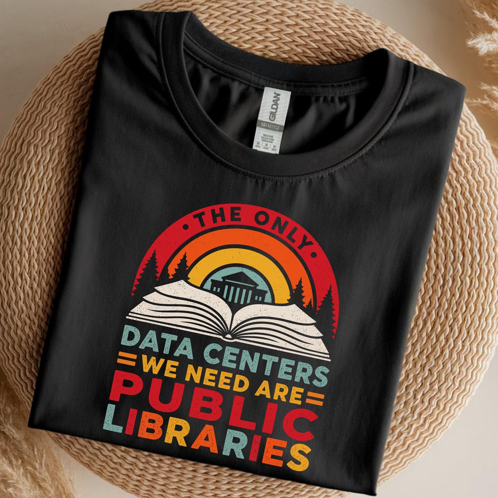 Book Lover Shirt, Public Library Shirt, The Only Data Centers We Need Are Public Libraries, Anti AI Tee, Librarian Gift, Reader Shirt M