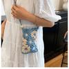 Handmade Crochet Floral Phone Bag, Cute Hollow Flower Crossbody Purse for Women, Knitted Small Shoulder Bag for Phone