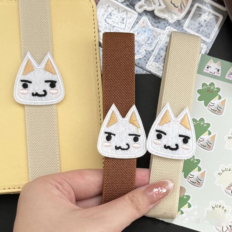 Cartoon Kitten Notebook Decoration Straps Elastic Loose-Leaf Notebook Band Binding Rope Binder Strap High Quality Notebook Strap