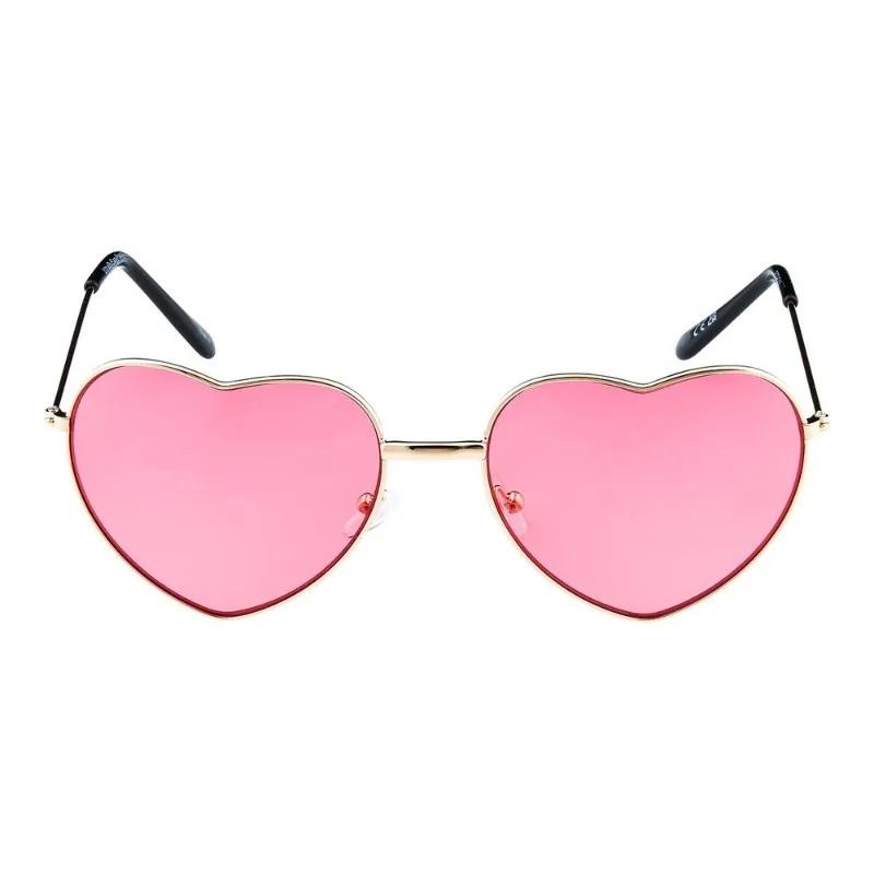 Damskie Różowe Okulary Przeciwsłoneczne w Kształcie Serca Kobiety Dziewczyna Lolita Metalowa Oprawka Okulary Podróżne Modne Damskie Okulary Przeciwsłoneczne gafas de sol