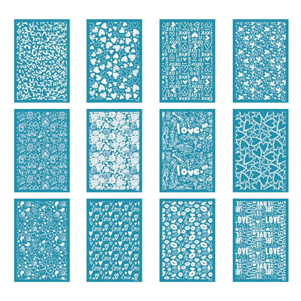 Siebdruckschablonen für Ton Valentinstag Herz Siebdruck für DIY Druck auf Ton und Ohrringschmuck Ton