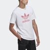 Adidas Originals Trefoil Logo Print Sports Crew Neck T-Shirt Men Tops White GN3485