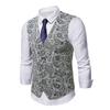 Herren Blumenweste V-Ausschnitt Einreiher Slim Fit und Modisch Pferdeklemme Trendig