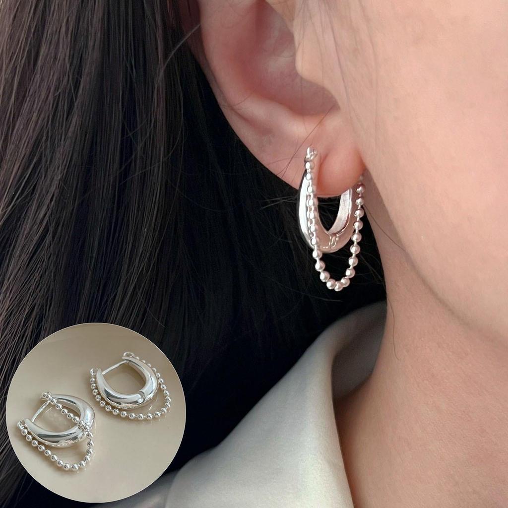 S925 Silver Snake-Shaped Hoop Earrings with Micro-Paved Zirconia - Retro Fashion for Women