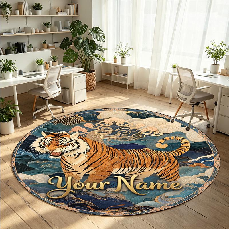 Animales salvajes (216) Alfombra de Terciopelo Redonda con Cristales Personalizada con Nombre y Texto Felpudo Personalizado Decoración del Hogar Alfombra de Cristal Antideslizante