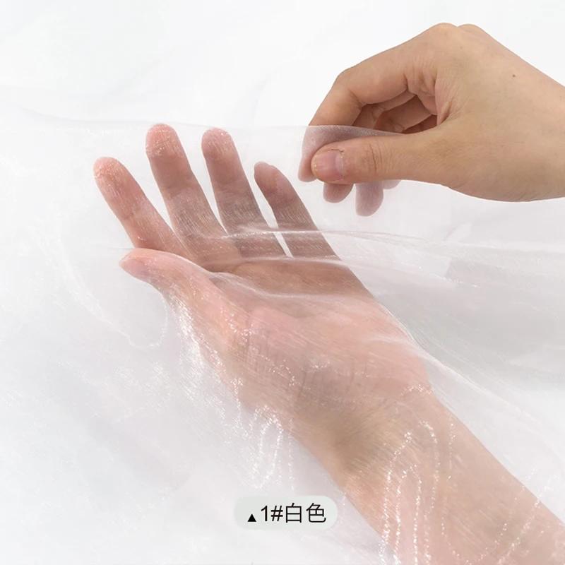 Encrypt Transparent Sparkling Phantom Organza Fabric For Wedding Decoration, Headbands, Stage Dresses, Handmade DIY Fabric