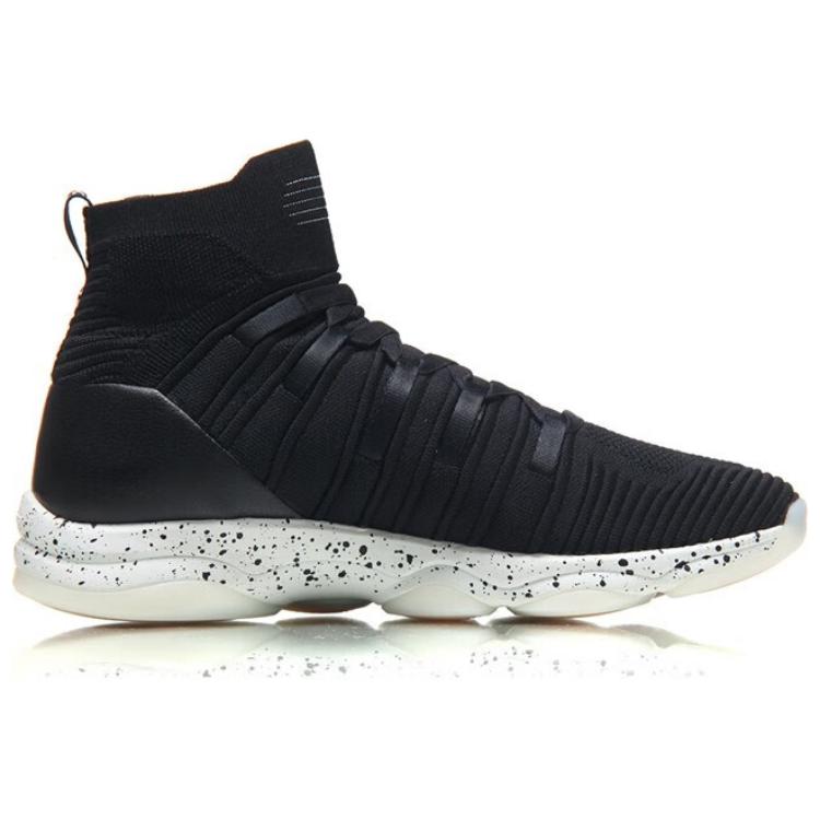 Li Ning Slip Resistant Abrasion Resistant Slip Resistant Abrasion Resistant High top Training Shoes Unisex Black AFJM005-1
