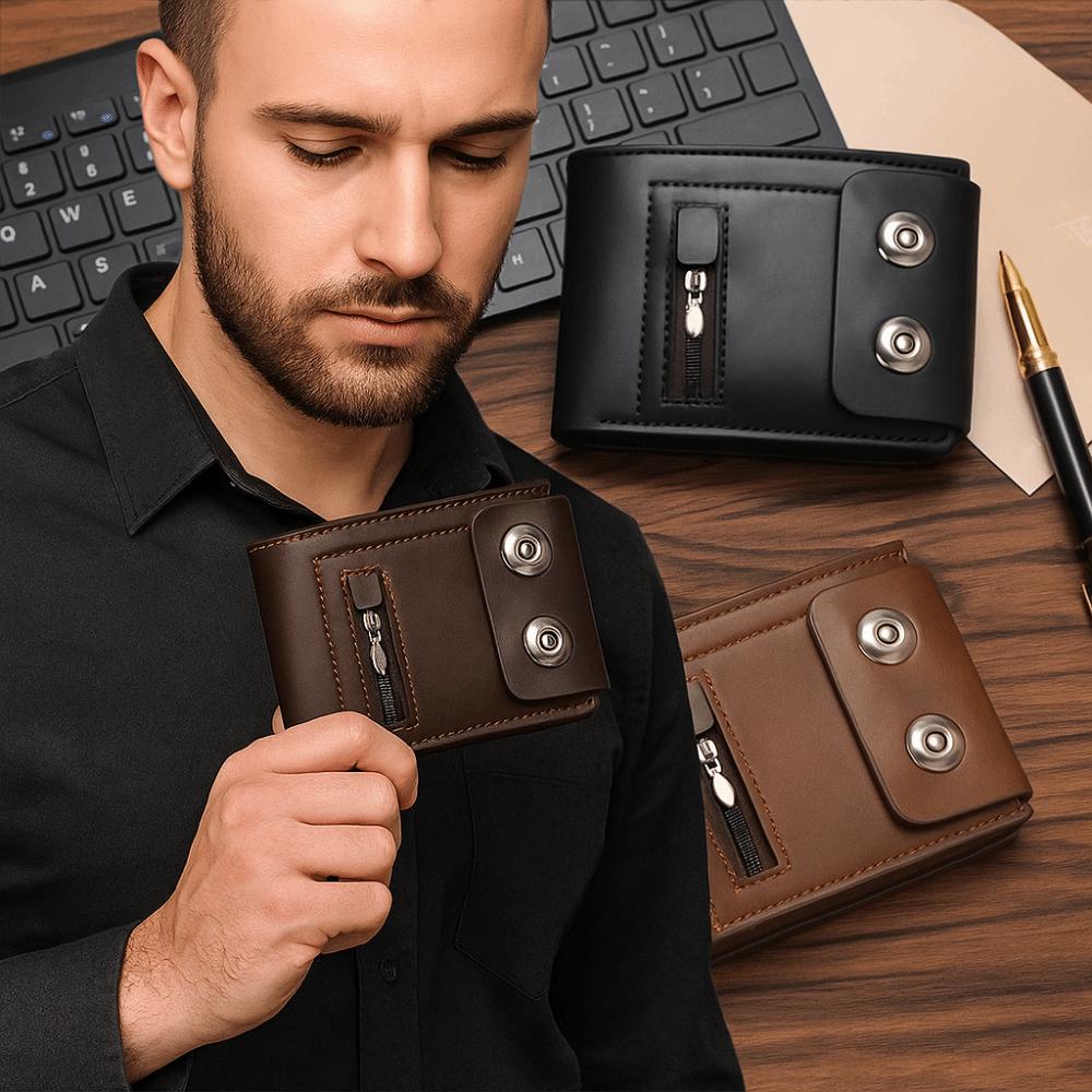 Magnetic Buckle Men's Wallet Anti-Theft Credit Card Holder Casual Short Card Bag  Daily Use
