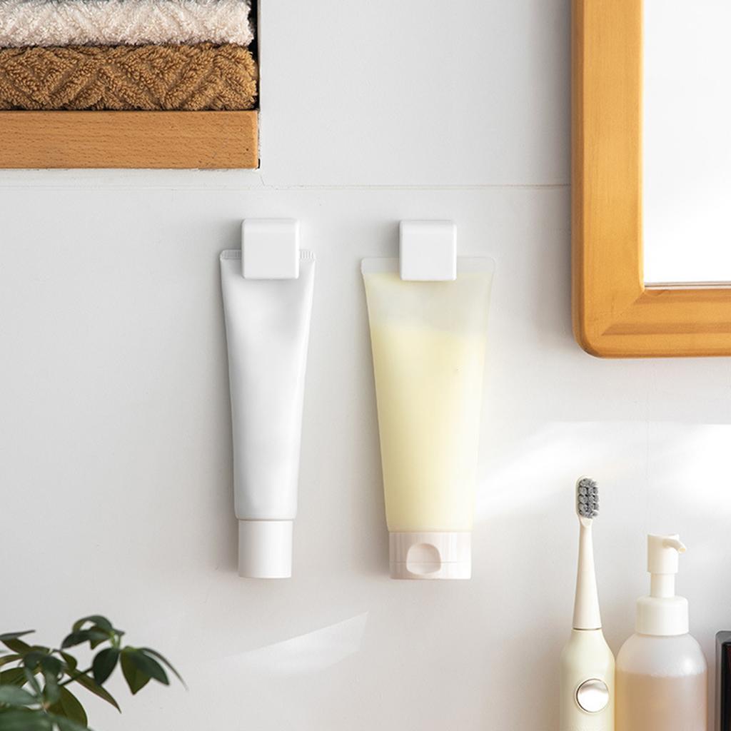 Traceless Plastic Clip for Toothpaste Self Adhesive Hanging Toothpaste Stand for Facial Cleanser Creams