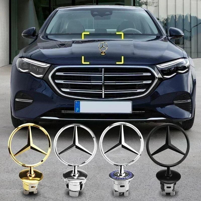 Gwiazda na maskę - emblemat na maskę samochodu Przednie chromowane logo oznaczenie maski dla Mercedes Benz Klasa C/E/S w163 w204 w211 w210 w220 W124 W140
