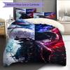 Anime Pattern Bedding Quilt Set Quilt Cover Pillowcase Home Decoration Birthday Gift (1 * Duvet Cover + 2 * Pillowcase, Without Core)