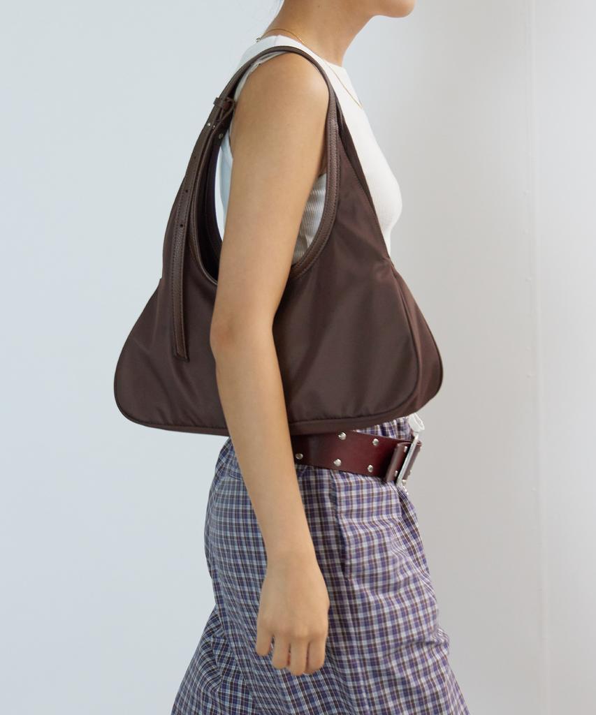 Haveawhale Nylon Two Handle Baguatte Bag Brown