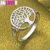 925 Sterling Silber runder Baum-Ring-Schmuck