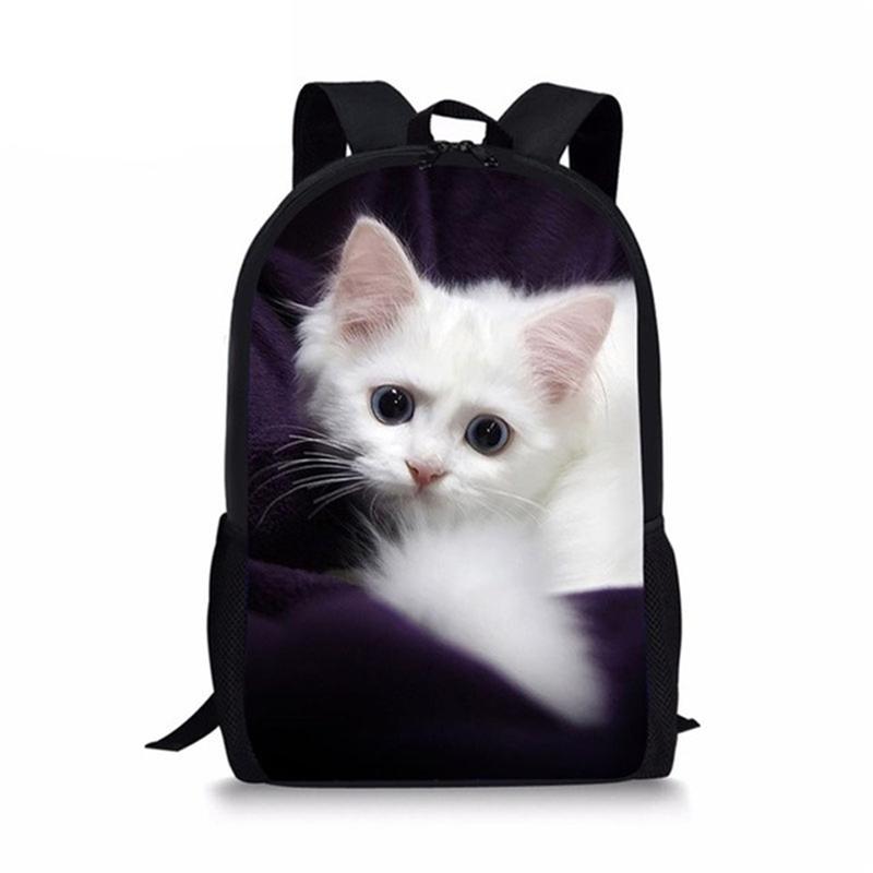 Luxe Nieuwigheid Coole Kat Notitieboek Rugzakken leerling Schooltassen 3D Print Oxford Waterdicht Jongens/Meisjes Laptop Rugzakken