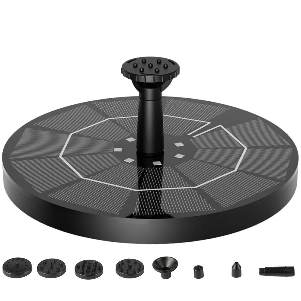 2.2W Solar Fountain Pump 120L/H Solar Floating Water Fountain Pump Lift 80CM with 6 Nozzles&Color LED Light for Garden Pool Pond