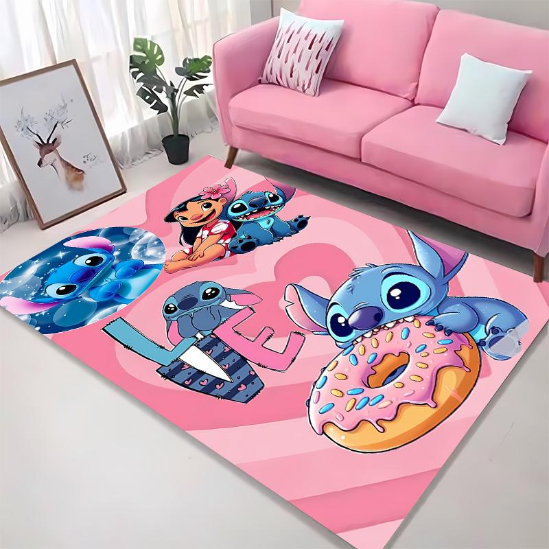 3D Stich Engel Liebe Rosa Zimmerteppich Straßenmode Teppich Schlafzimmer Wohnzimmer Fußmatte Heimdekoration Rutschfeste Fußmatten Potdemiel