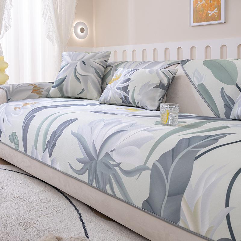 Sofa Cushion New Summer High -End Ice Silk Seat Cushion For Summer Cool Washable Non -Slip Sofa Cover Cover Cloth 
