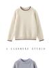 Children's Cashmere Sweater: Solid Color Girls' Knitwear & Color Block Boys' Round Neck Pullover
