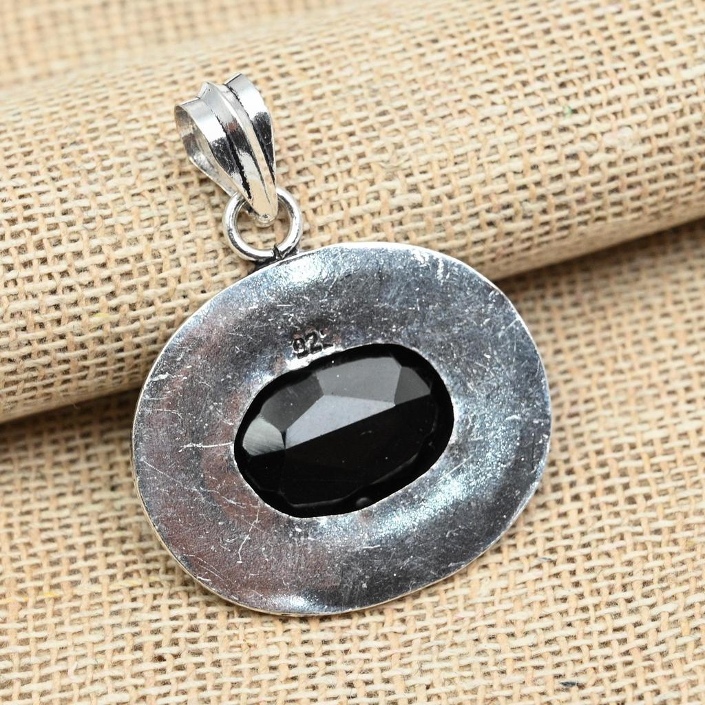 Black Onyx Gemstone 925 Sterling Silver Handmade Designer Jewelry Women Pendant