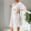 YYFS Women's Fashion Summer Spring Solid Color Print 1/2 Sleeves O-Neck Beach Dresses Naks and Pareo