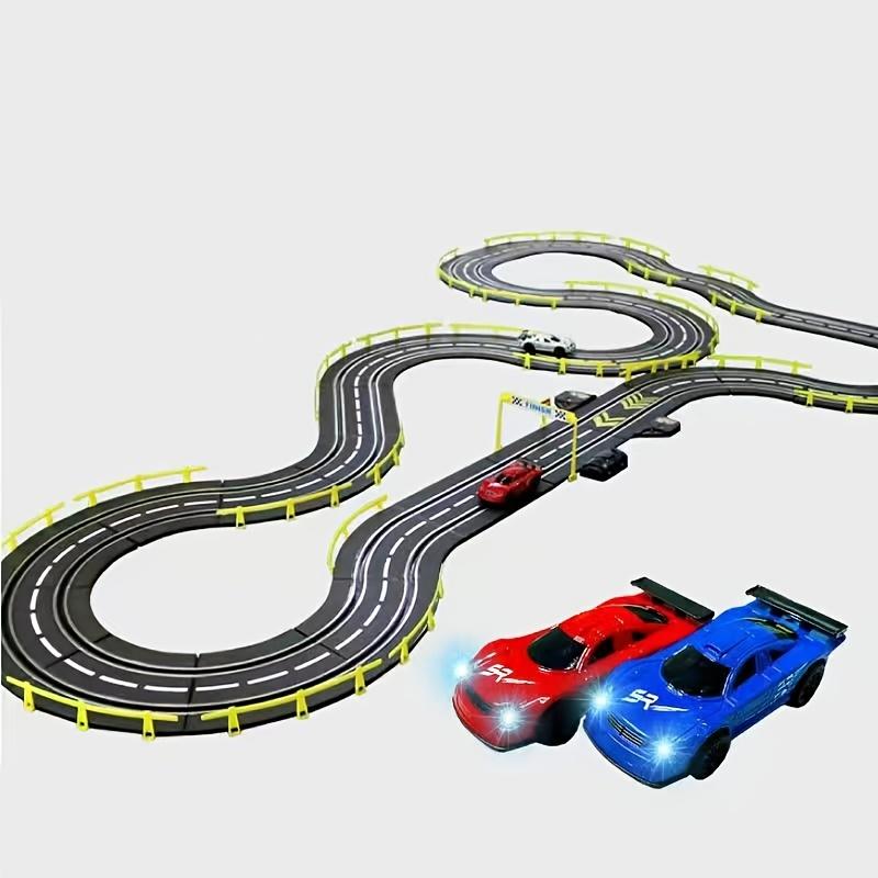 2 Player Racing Track Toy Set - Assembly Vehicle Toy for Christmas Halloween Gift