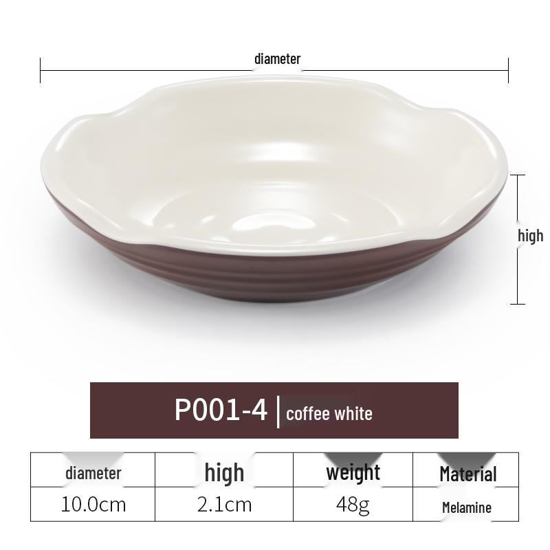 Imitation Porcelain Melamine Dipping and Snack Dish for Restaurants