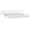 VidaXL Lit de jour avec tiroirs blanc 90x200 cm bois de pin massif, canapé-lit, canapé-lit confortable, lit de jour avec 3302145