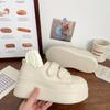 Ugly Cute Muffin Velcro Little White Shoes Women's Spring New Niche Design Leather Student Bread Shoes