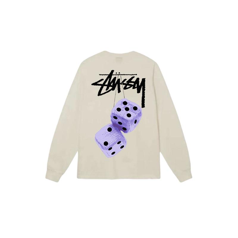 STU SS25 dice printing long-sleeved t-shirt for men and women of the same style, spot classic
