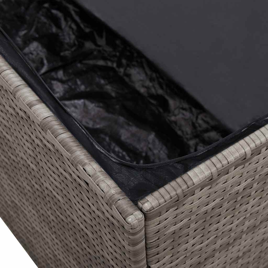 Garden Storage Box Grey 110 X 50 X 58 Cm Poly Rattan