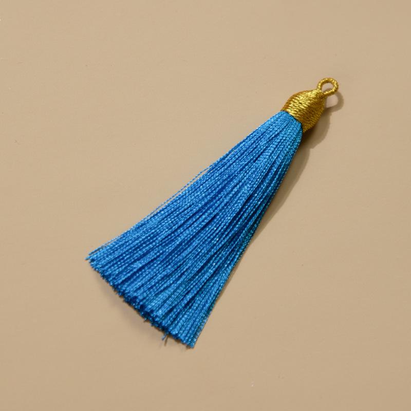 8Cm Pull Ring Gold Silk Threaded Cap Fringed Spike Polyester Fringed Antique Hanging Spike Bookmark Sachet Jewelry Accessories