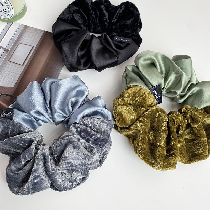 Elegant French Velvet and Satin Hair Band with Original Print and Exquisite Design