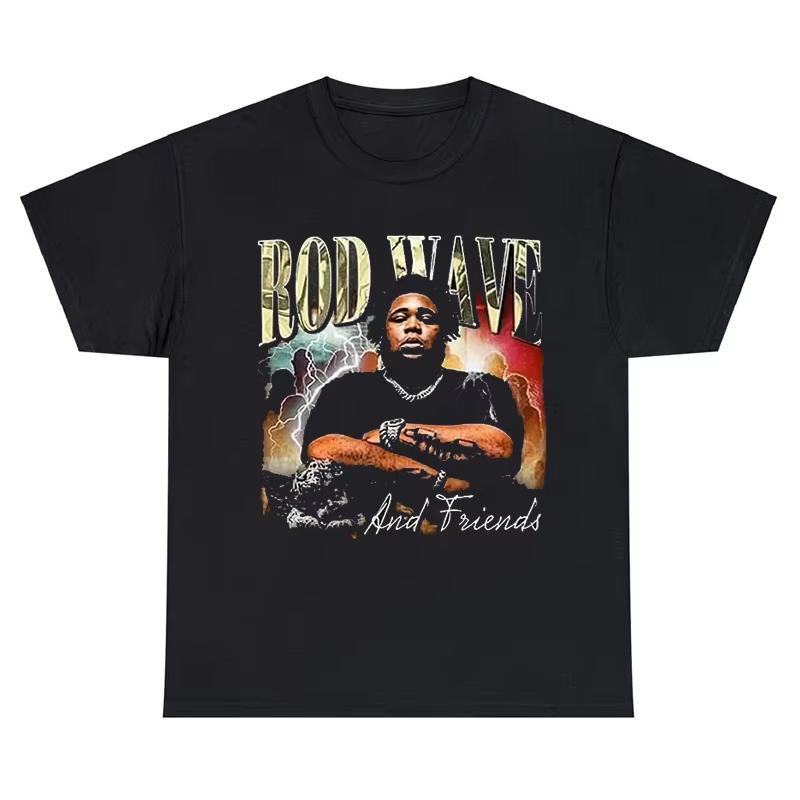 Rod Wave Graphic T-shirt Hip Hop Rapper Poster Print Shirt Cotton Daily Casual Short Sleeve Tees Men Oversized Streetwear Tops