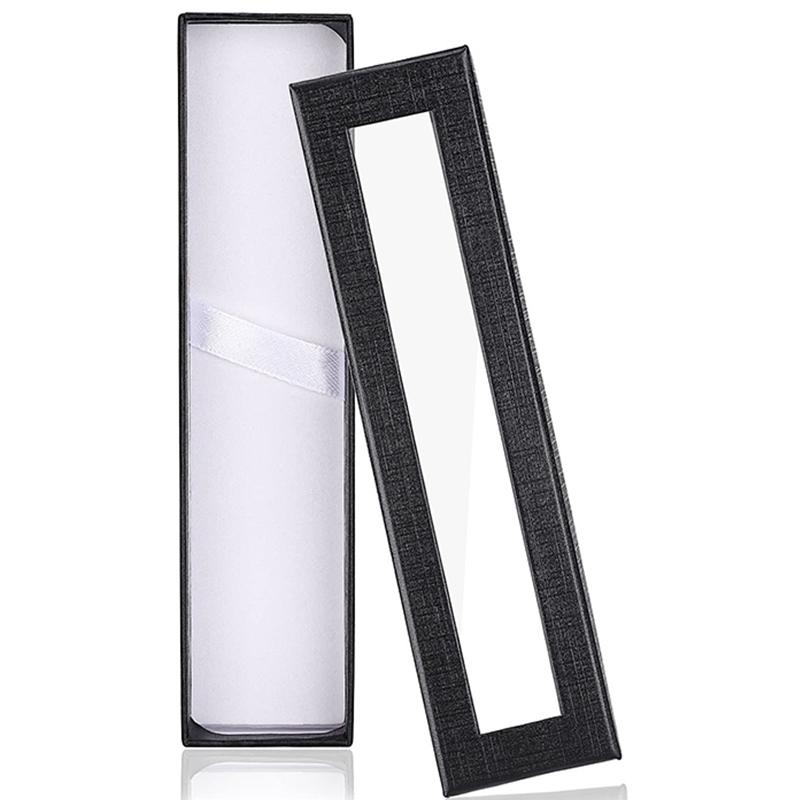 

10 шт. Портативный органайзер для ручек, шкатулка для ювелирных изделий, бумажная витрина, портативная коробка для хранения кистей, карандашей, картонный футляр, пустой подарочный футляр чёрный